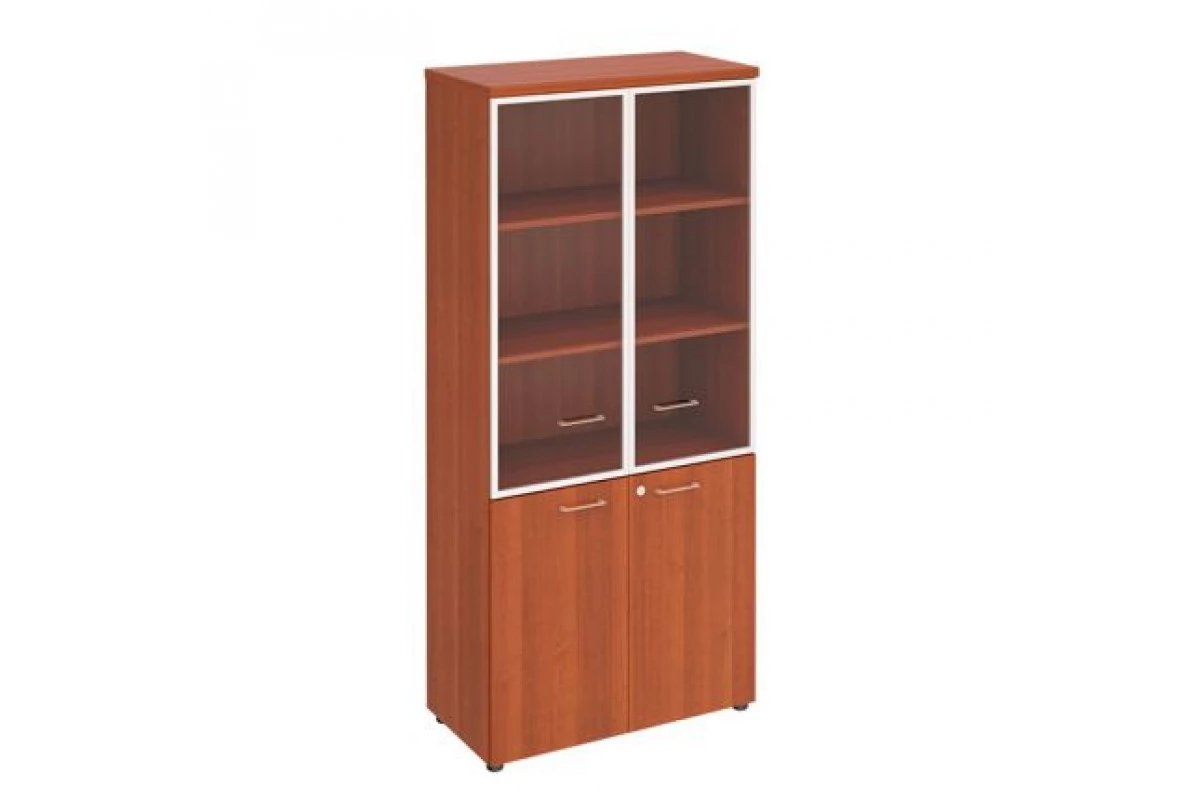Шкаф для документов со стеклянными прозрачными дверьми в рамке ПТ 0783 Патриот