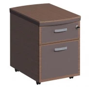 Тумба выкатная 2-ящ. дерево , фасад в коже CPR33S