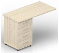 Тумба приставная 4 ящика ручки хром EDP41260