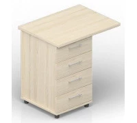 Тумба приставная 4 ящика ручки хром EDP48060