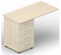 Тумба приставная 4 ящика ручки алюминий ODP41260