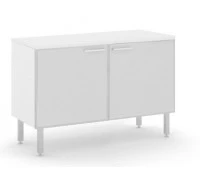 Греденция белая L100 стеклянные двери TETTO 