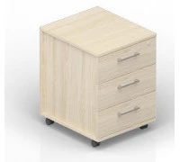 Тумба мобильная 3 ящика стандартные колёсные опоры без ручек UMP3B