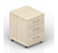 Тумба мобильная 3 ящика усиленные колёсные опоры ручки хром EMP3S