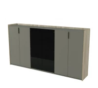 Шкаф средний со стеклом трехсоставный