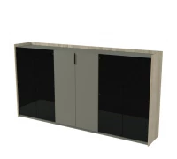 Шкаф средний со стеклом трехсоставный