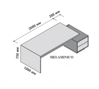 Стол правосторонний с тумбой 230x115 см (меламин) 174264