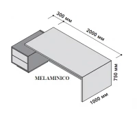 Стол левосторонний с тумбой 230x115 см (меламин) 174265