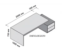 Стол правосторонний с тумбой 230x115 см (шпон) 174268