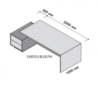 Стол левосторонний с тумбой 230x115 см (шпон) 174269
