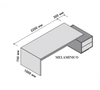 Стол правосторонний с тумбой 250x115 см (меламин) 174270