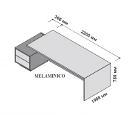 Стол левосторонний с тумбой 250x115 см (меламин) 174271