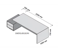 Стол левосторонний с тумбой 250x115 см (шпон) 174275