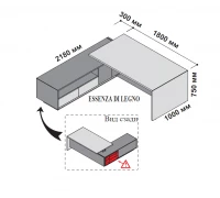 Стол левосторонний с опорной тумбой 210x218 см (шпон) 174177