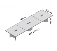 Составной стол для переговоров 490x140 см (меламин) 174126