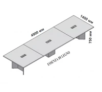 Составной стол для переговоров 490x140 см (шпон) 174128