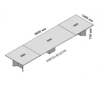 Большой составной стол для переговоров 560x140 см (шпон) 174132