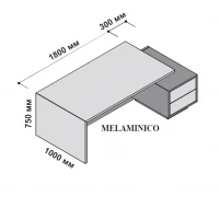 Стол правосторонний с тумбой 210x115 см (меламин) 174158