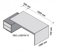 Стол левосторонний с тумбой 210x115 см (меламин) 174159