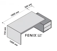 Стол правосторонний с тумбой 210x115 см (FENIX) 174160