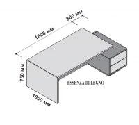 Стол правосторонний с тумбой 210x115 см (шпон) 174162