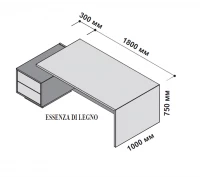 Стол левосторонний с тумбой 210x115 см (шпон) 174163