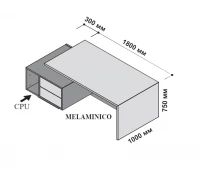 Стол левосторонний с тумбой под компьютер 210x115 см (меламин) 174166