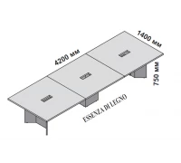 Модульный стол для переговоров 420x140 см (шпон) 174125