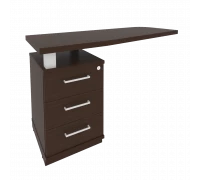 Тумба приставная с топом для криволинейного стола левая/правая KTP-2L/2R