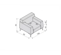 Одноместный диван с хромированными ножками для зоны отдыха 135040