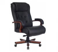 Кресло руководителя Бюрократ T-9926WALNUT черная кожа