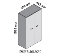 Шкаф с двумя дверьми с доводчиком и замком (шпон) 174076