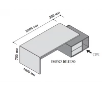 Стол правосторонний с тумбой под компьютер 230x115 см (шпон) 174280