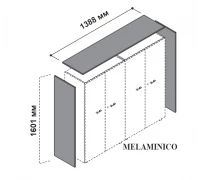 Топ для шкафов с боковыми панелями, высота 160.1 см, ширина 138.8 см 174107