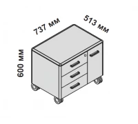 Сервисная тумба передвижная с замком 158526
