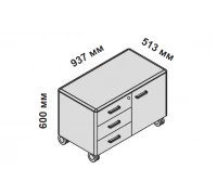Сервисная тумба передвижная с замком 158527