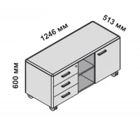 Сервисная тумба передвижная с замком 158528