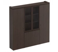 Шкаф комбинированный (для документов узкий + со стеклом + для одежды узкий) 