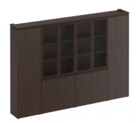 Шкаф комбинированный (для документов узкий + со стеклом 2 шт. + для одежды узкий) 