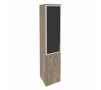 Шкаф высокий узкий левый O.SU-1.2R(L) white/black