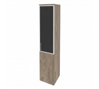 Шкаф высокий узкий правый O.SU-1.2R(R) white/black