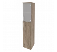 Шкаф высокий узкий правый (1 средний фасад ЛДСП + 1 низкий фасад стекло) O.SU-1.7(R)