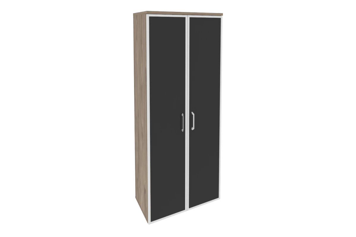 Шкаф высокий широкий O.ST-1.10R white/black Onix