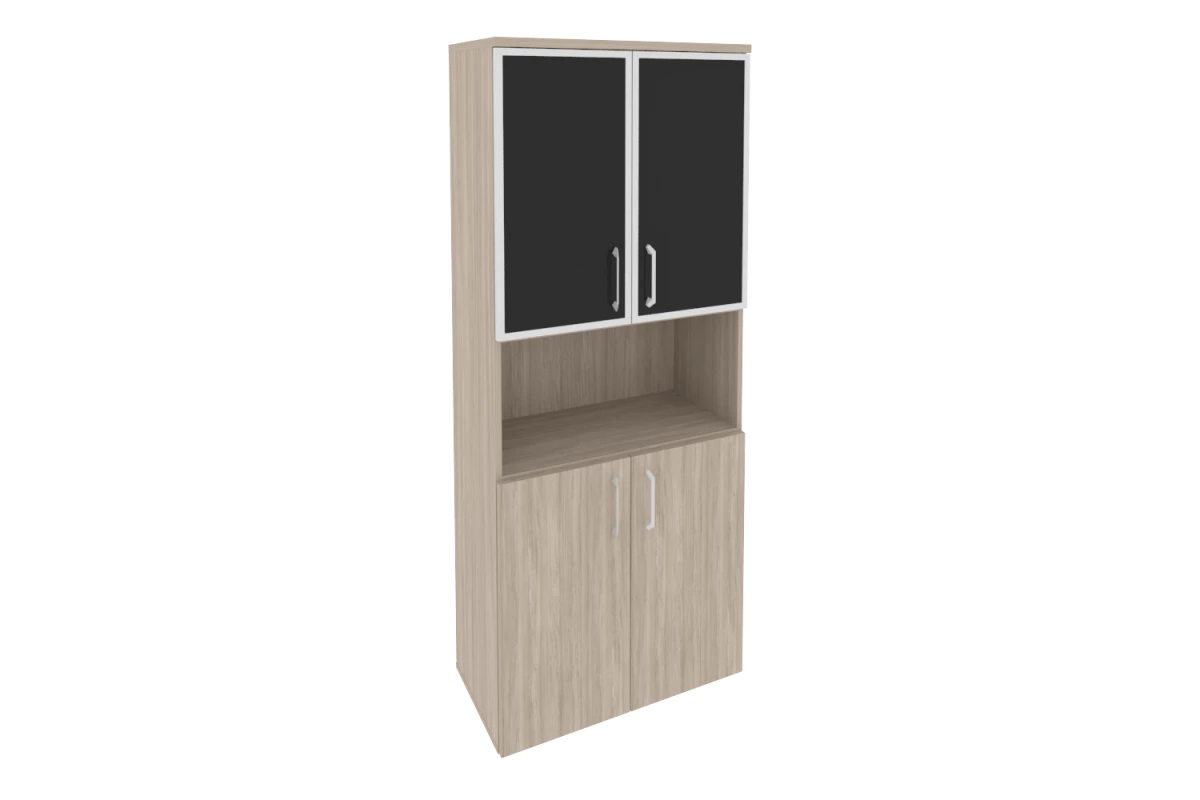 Шкаф высокий широкий O.ST-1.4R white/black Onix