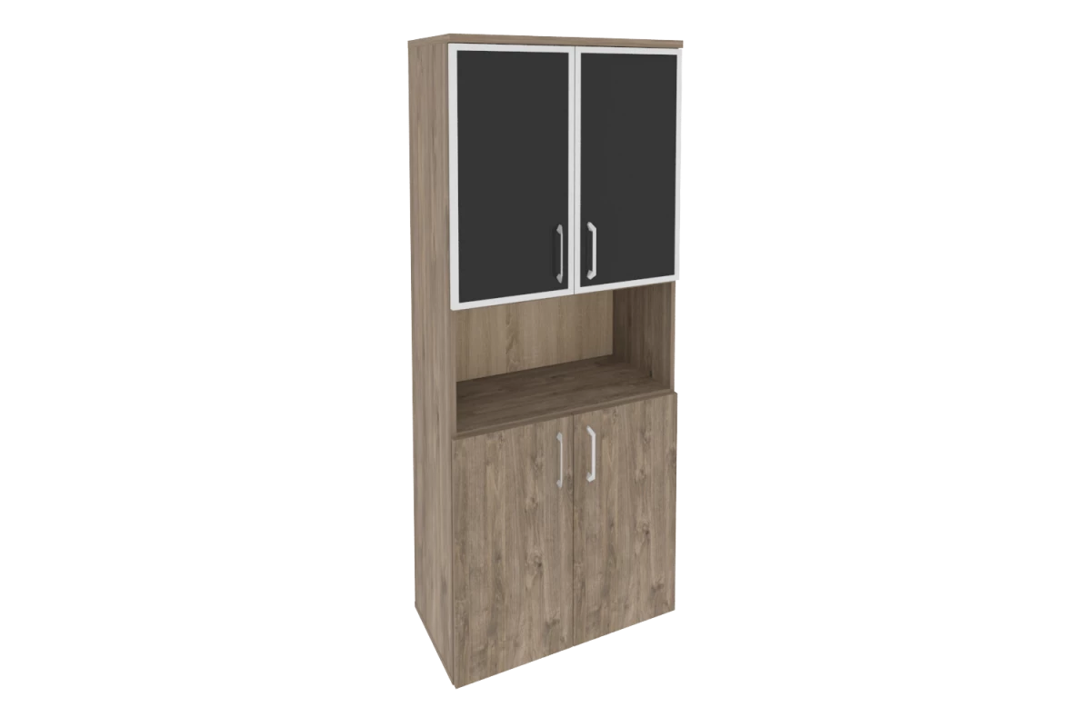 Шкаф высокий широкий O.ST-1.4R white/black Onix