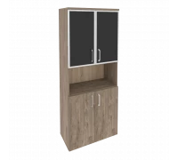 Шкаф высокий широкий O.ST-1.4R white/black