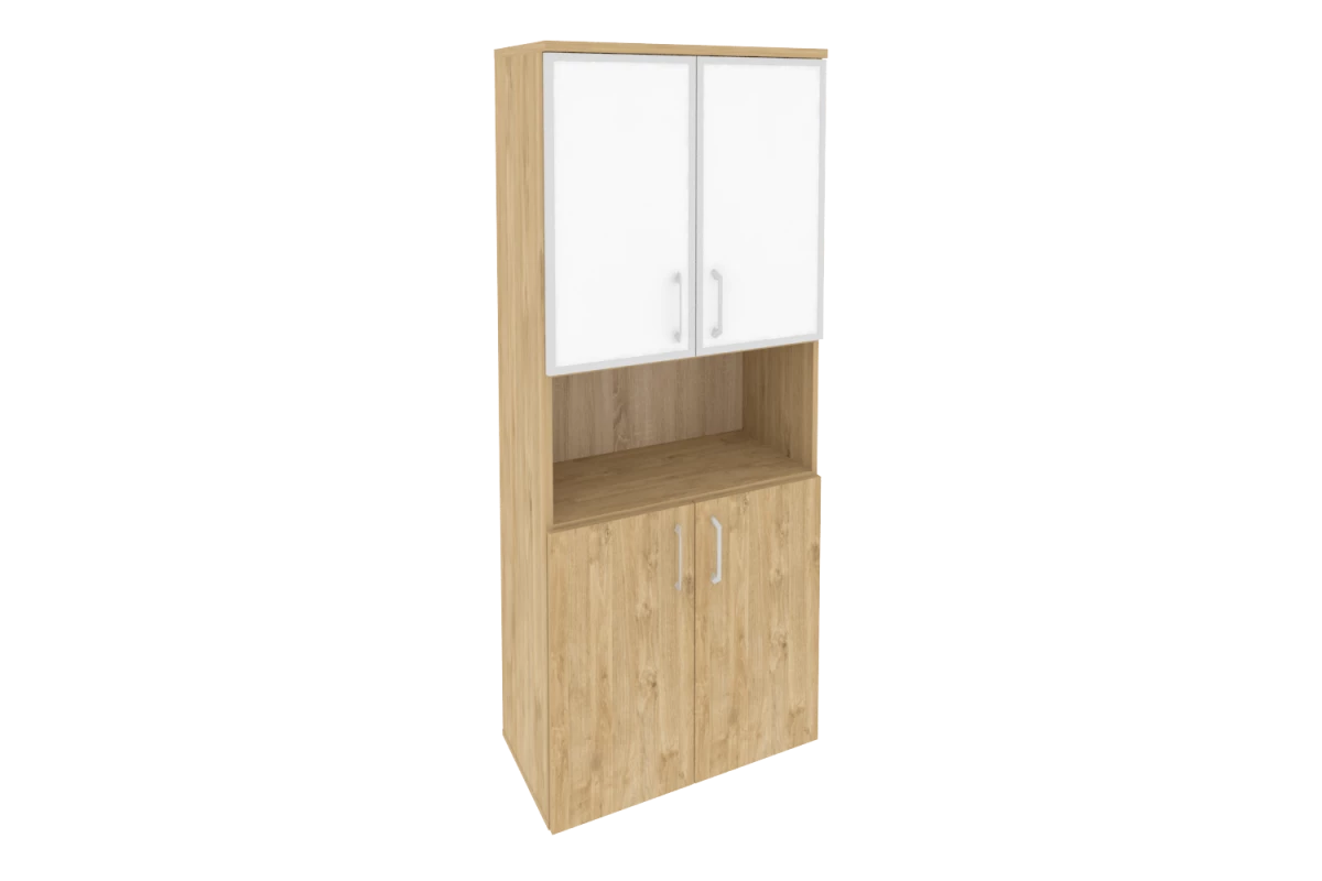 Шкаф высокий широкий O.ST-1.4R white/black Onix