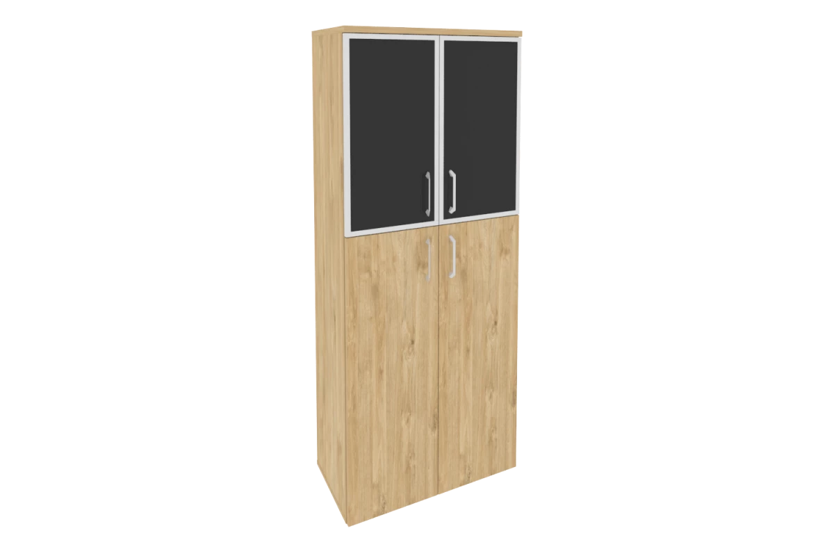 Шкаф высокий широкий O.ST-1.7R white/black Onix