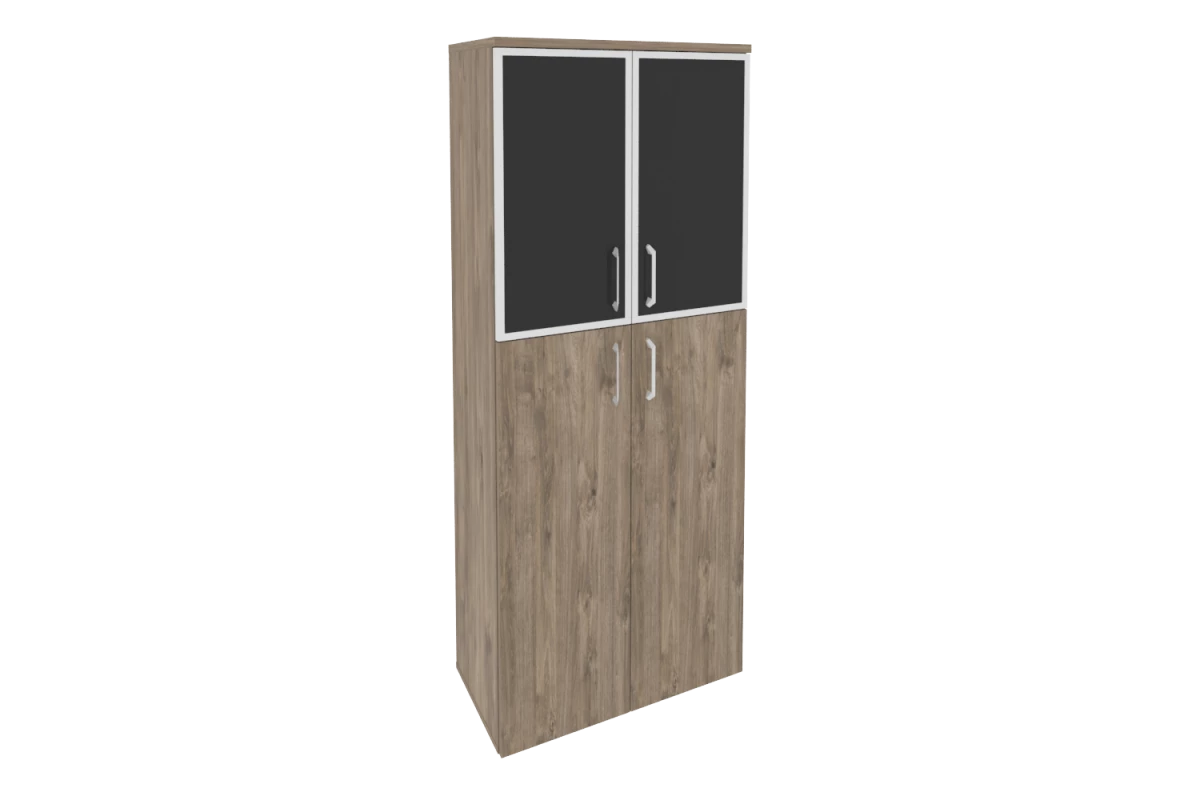 Шкаф высокий широкий O.ST-1.7R white/black Onix