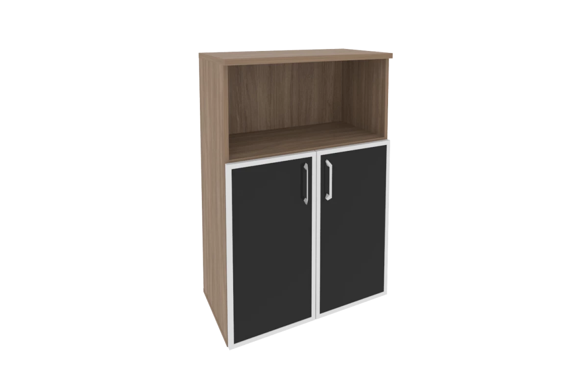 Шкаф средний широкий O.ST-2.2R white/black Onix